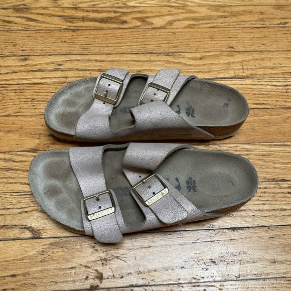 Birkenstock Arizona Leather Slide Sandals Sz Womens L5 - Picture 1 of 9